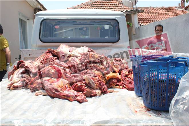 Menemen de 1,5 ton at eti ele geçirildi