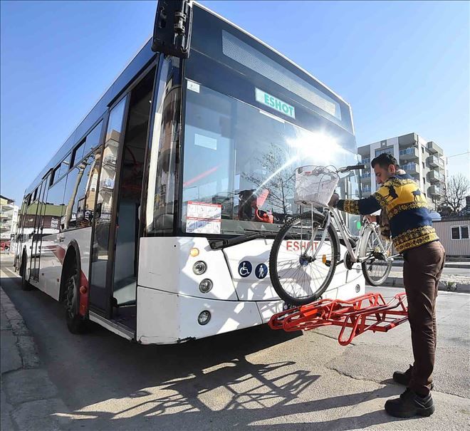 ?Bisikletle otobüs yolculuğu? başladı