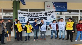 Demiryolları İşçilerinden ‘Özelleştirmeye hayır' eylemi 