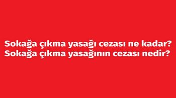 Sokağa çıkma yasağı cezası ne kadar? Sokağa çıkma yasağının cezası nedir?